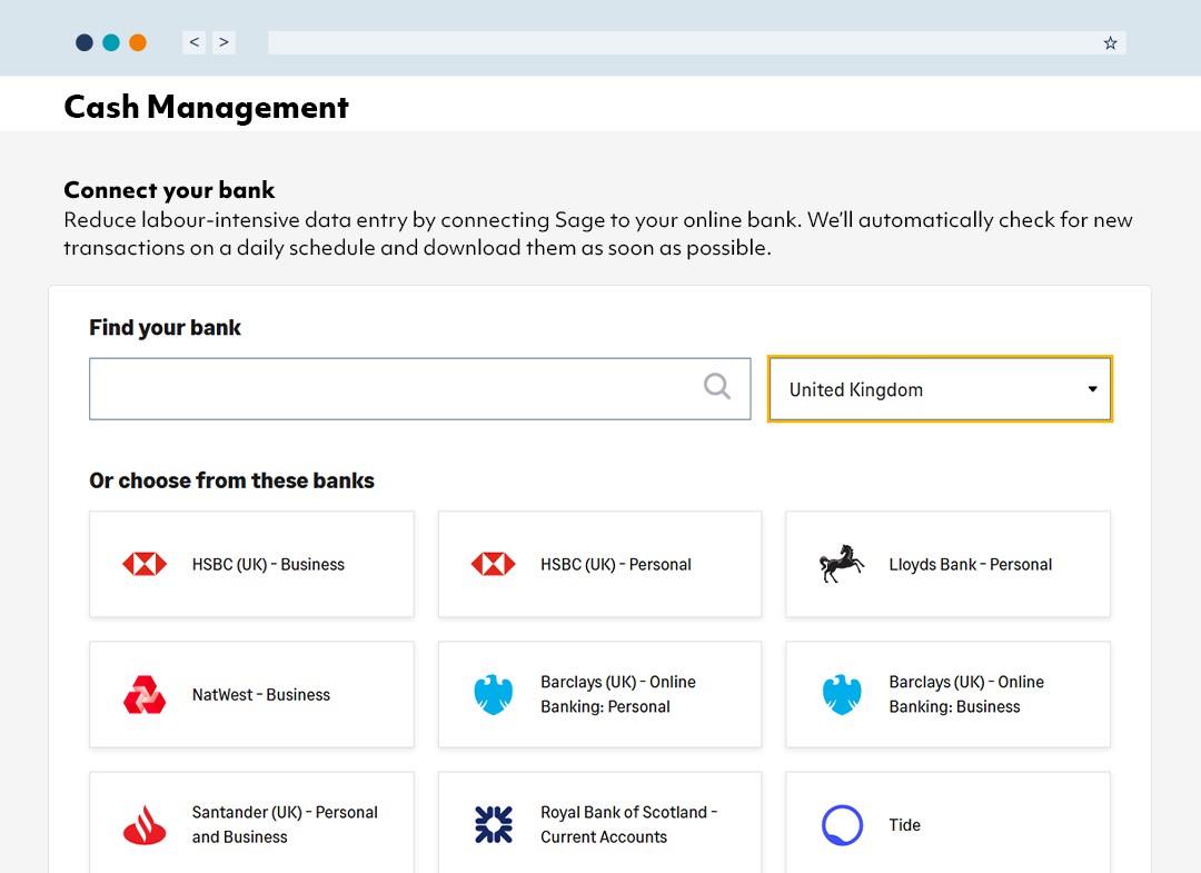Sage Intacct Cash Management - Connect Your Bank