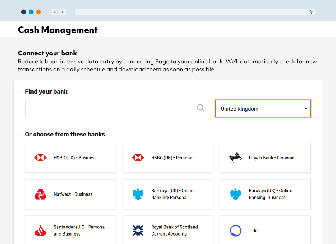 Sage Intacct Cash Management - Connect Your Bank